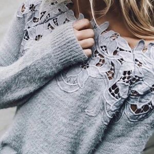 Sincerely Yours Grey Sweater - Vici NWT